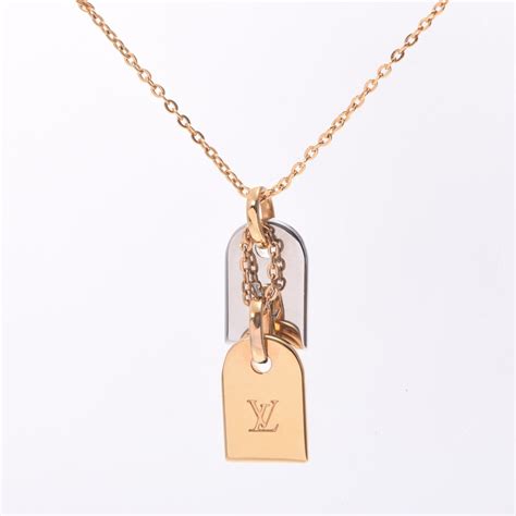 lv tag necklace|lv necklace and earring sets.